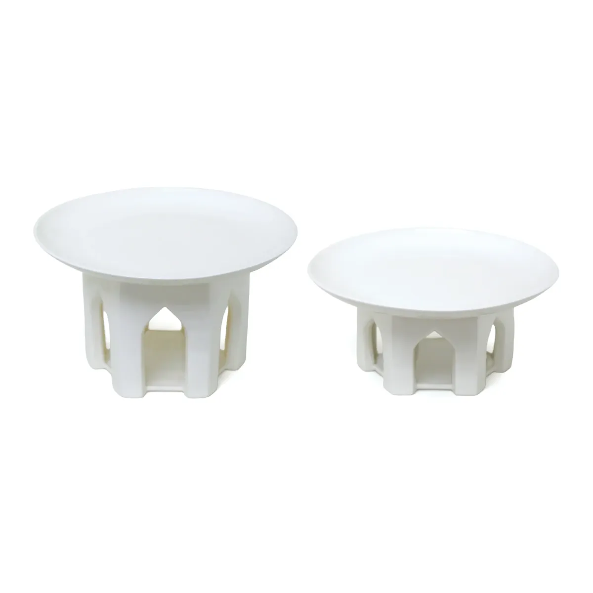 White Open Doors Footed Ceramic Plate – Islamic Tray