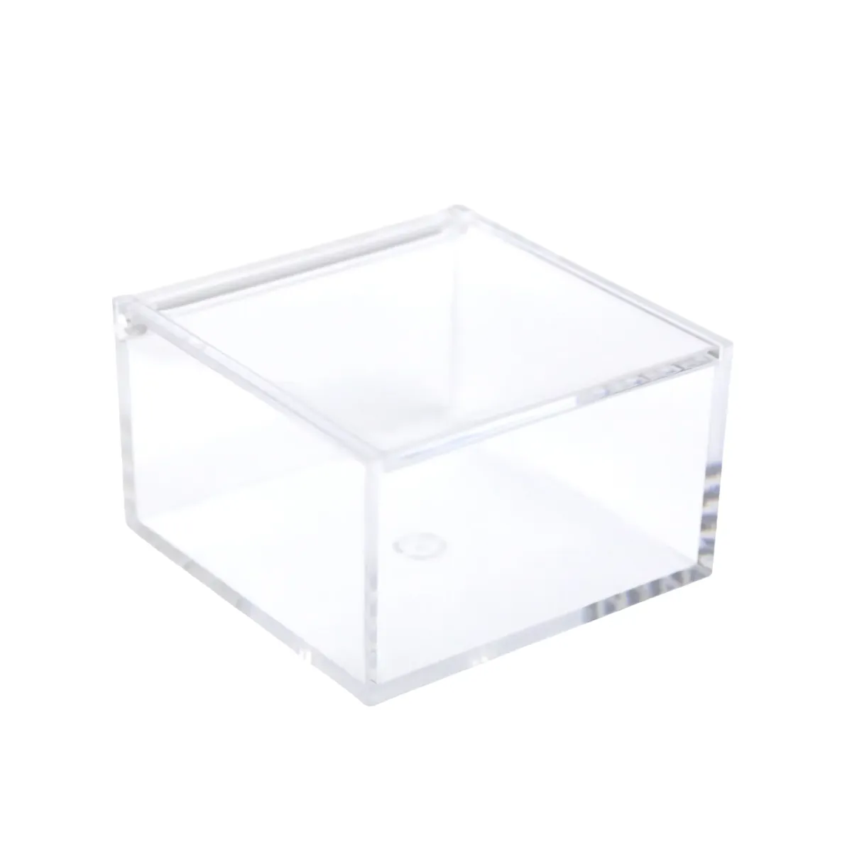 “Crystal Clear Elegance” Hinged Covered Square Plexi Box