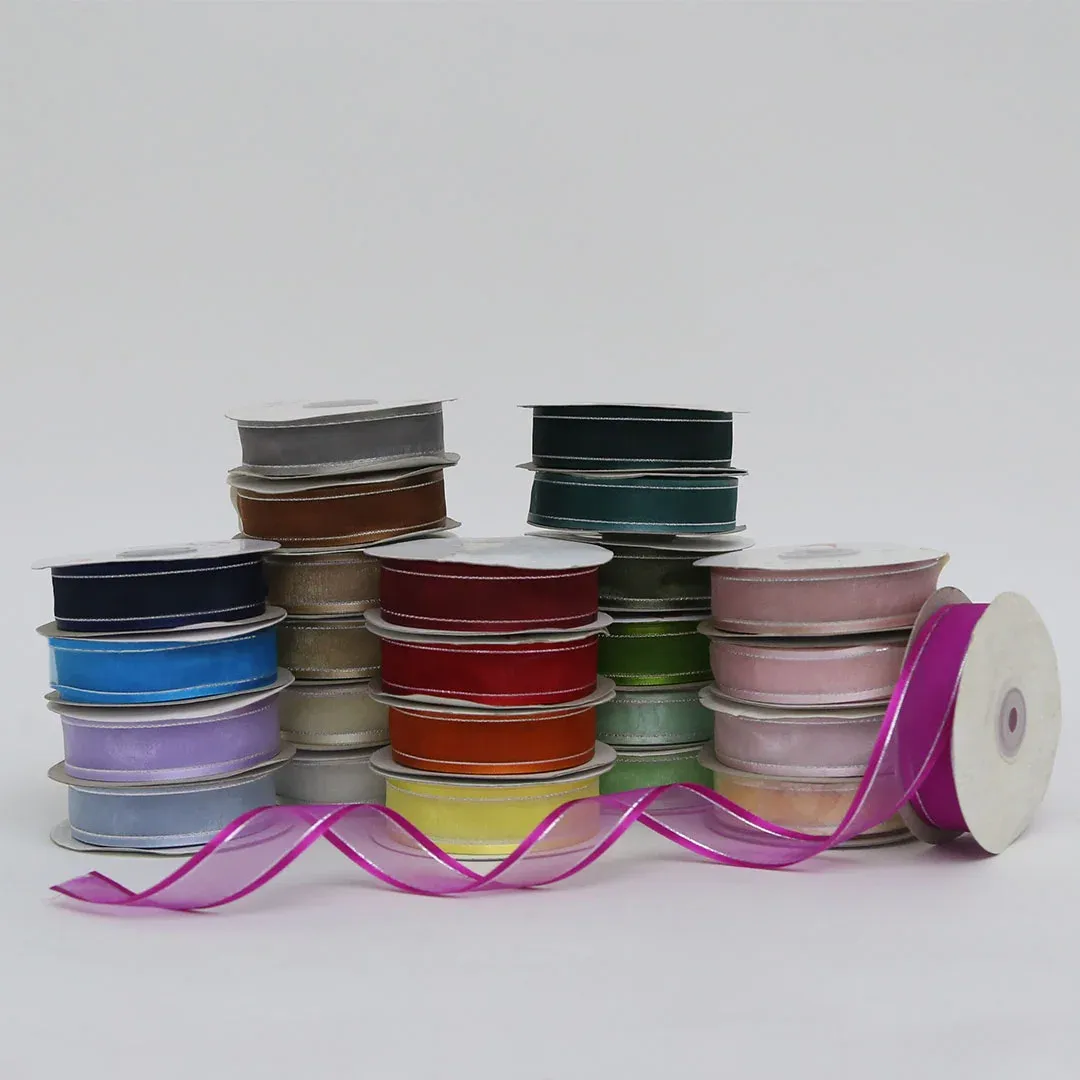 Silver Edge Organza Ribbon