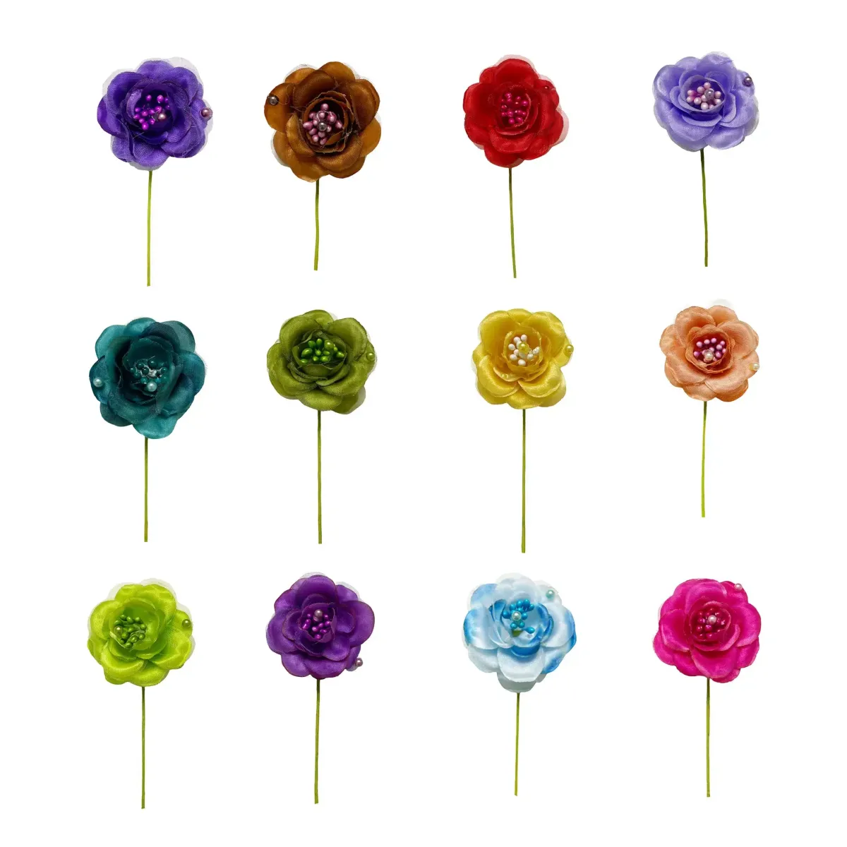 Pearl Dropped Flower Motif – Elegant Applique