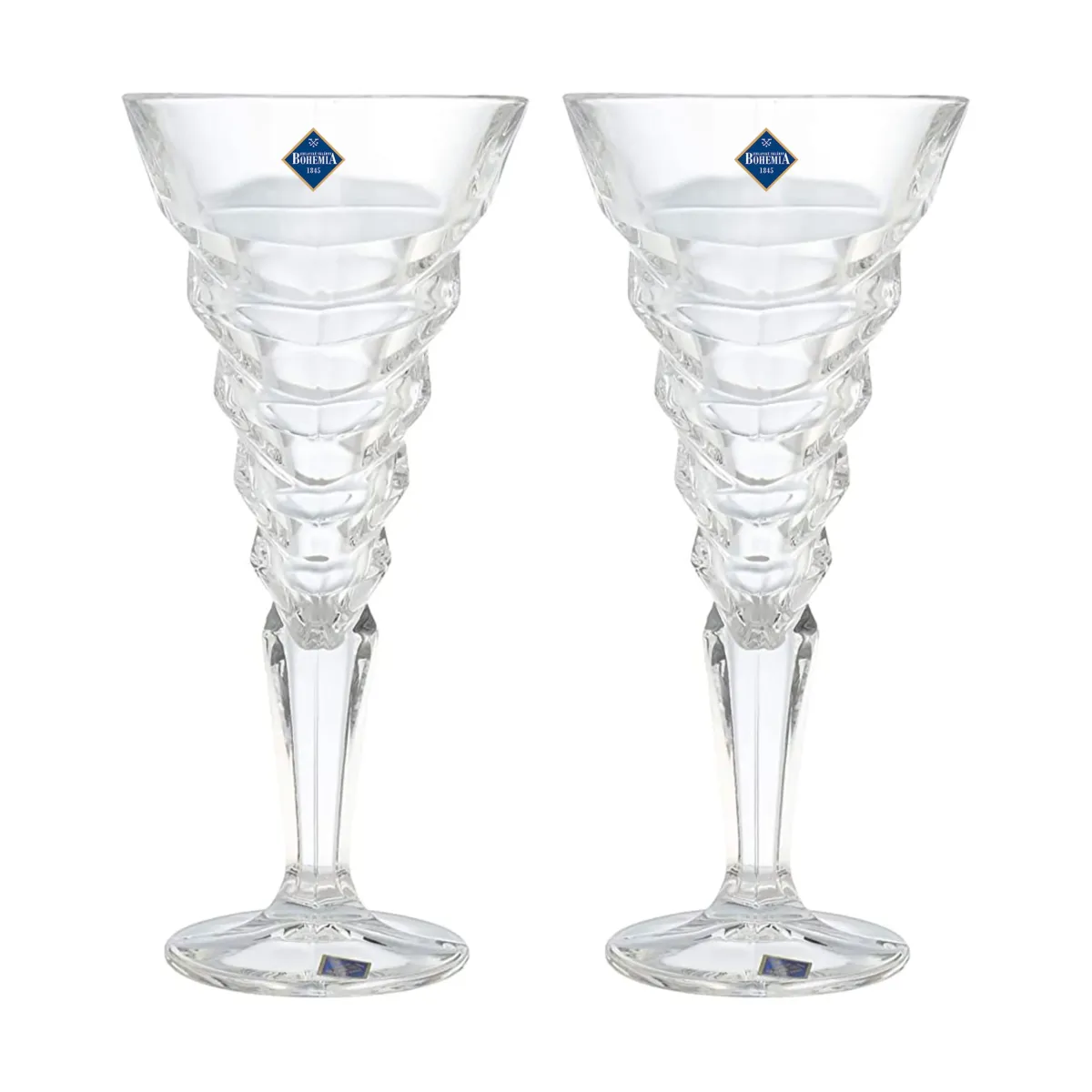 Bohemia Dynamic Spiral Crystal Cup with Stem Glass