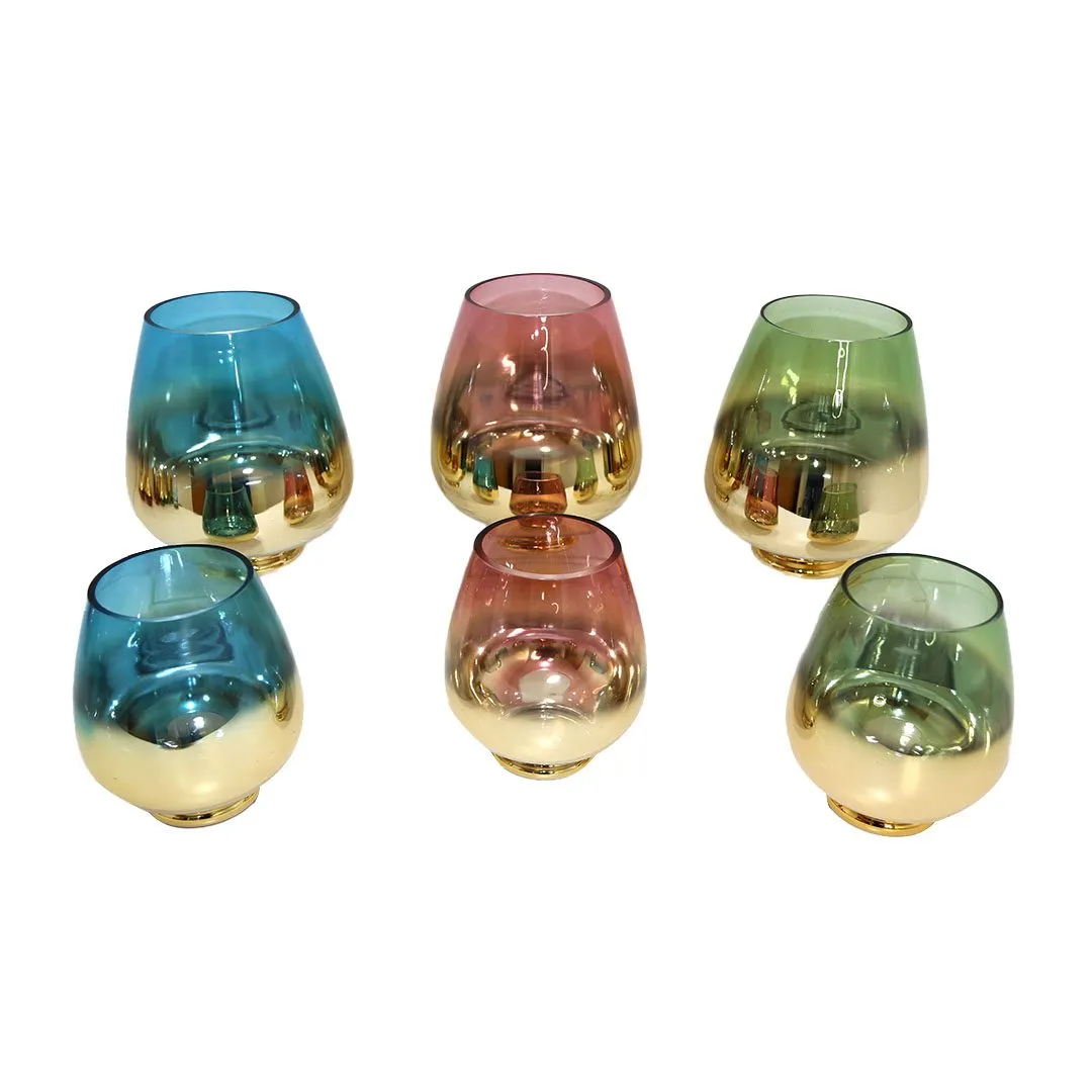 Gold Egg-Shaped Glass Vase – Modern Vase (20–24 cm)