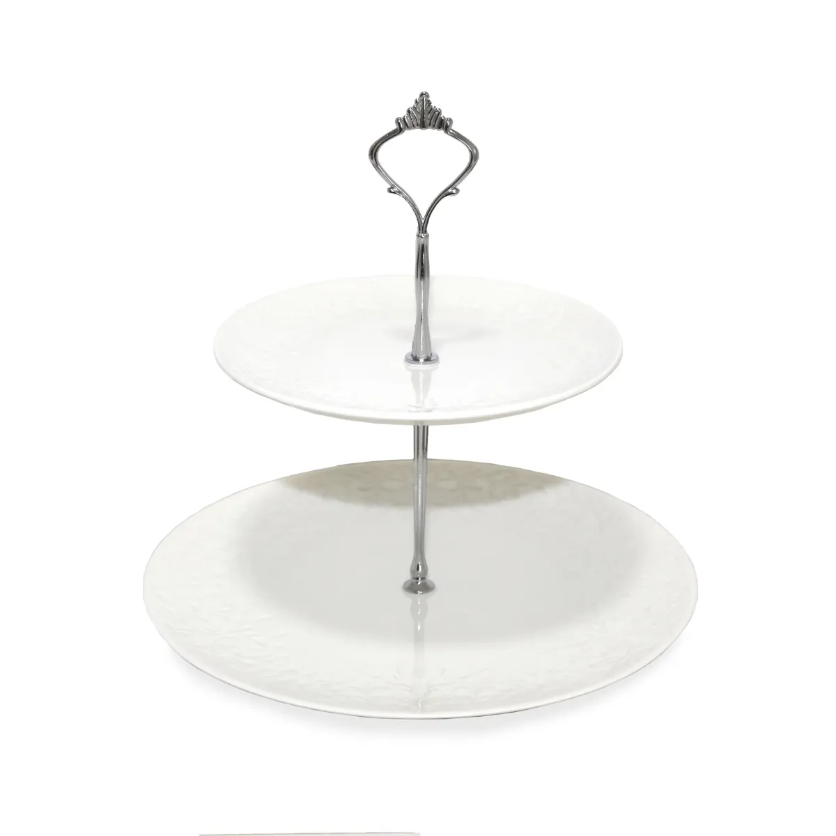 Metallic Handle Two Levels Cupcake Holder