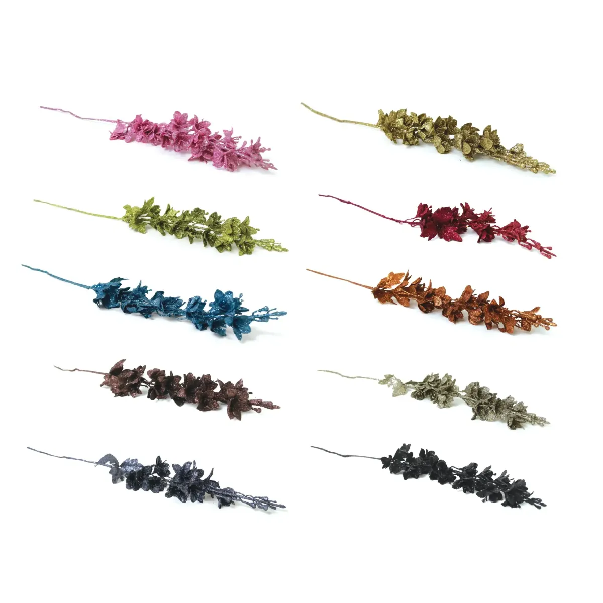 Glitter Leaf Cluster Decorative Branch