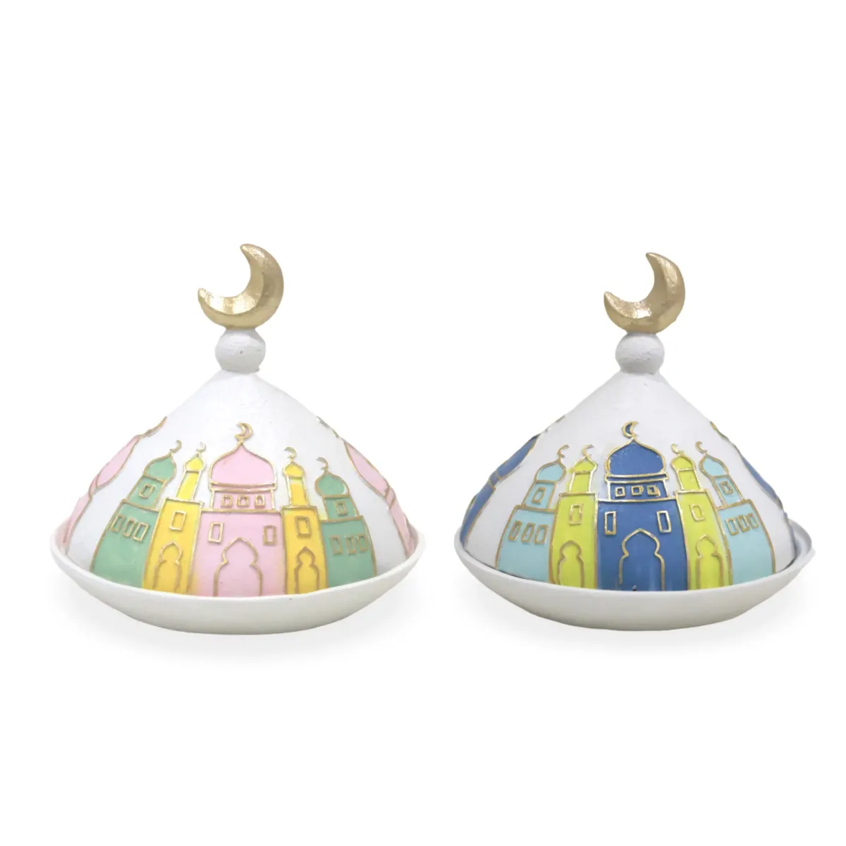 Colorful Ramadan Mosque Dome Cover Resin Plate – Vibrant Decoratives for Festive Occasions