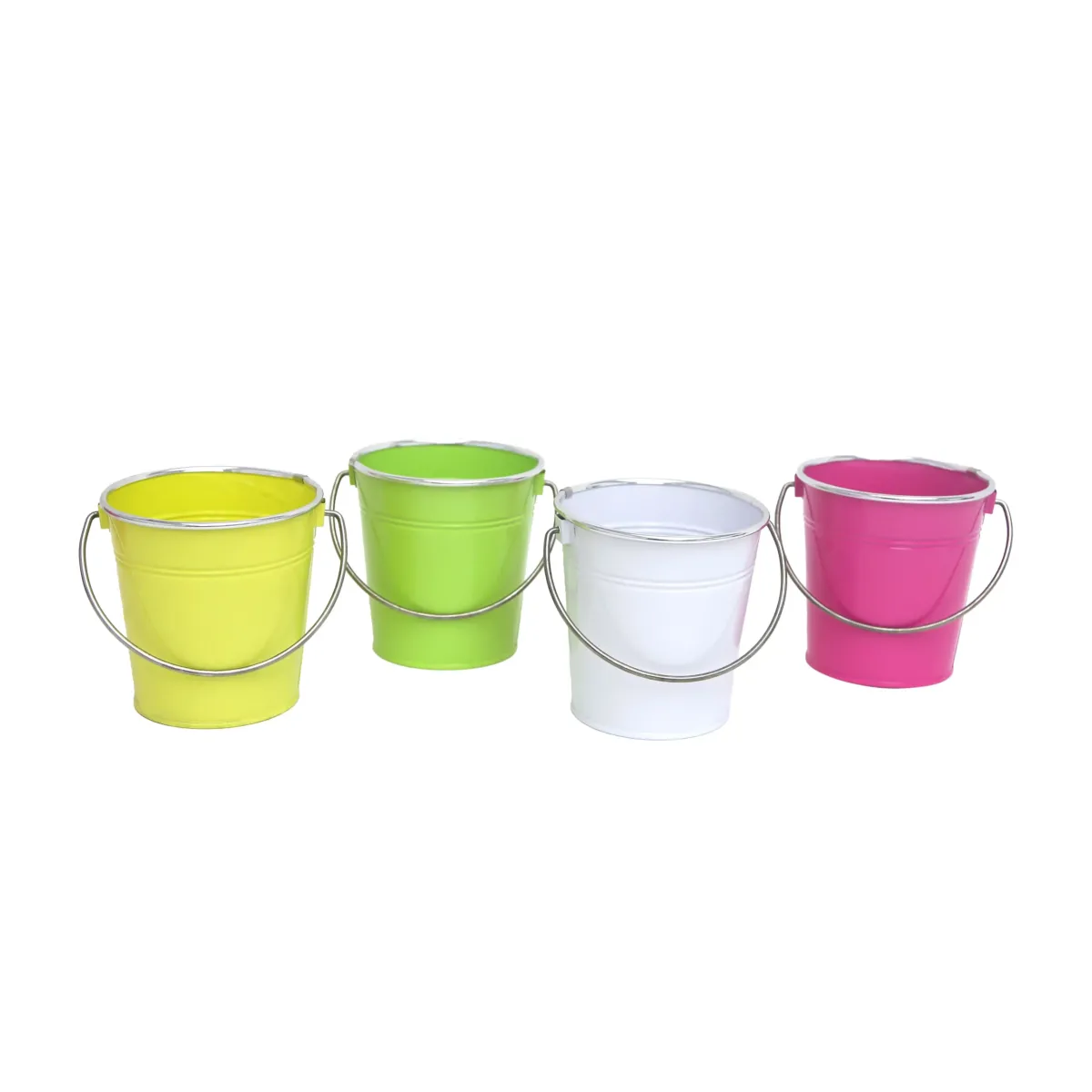 Silver Rim Colored Bucket