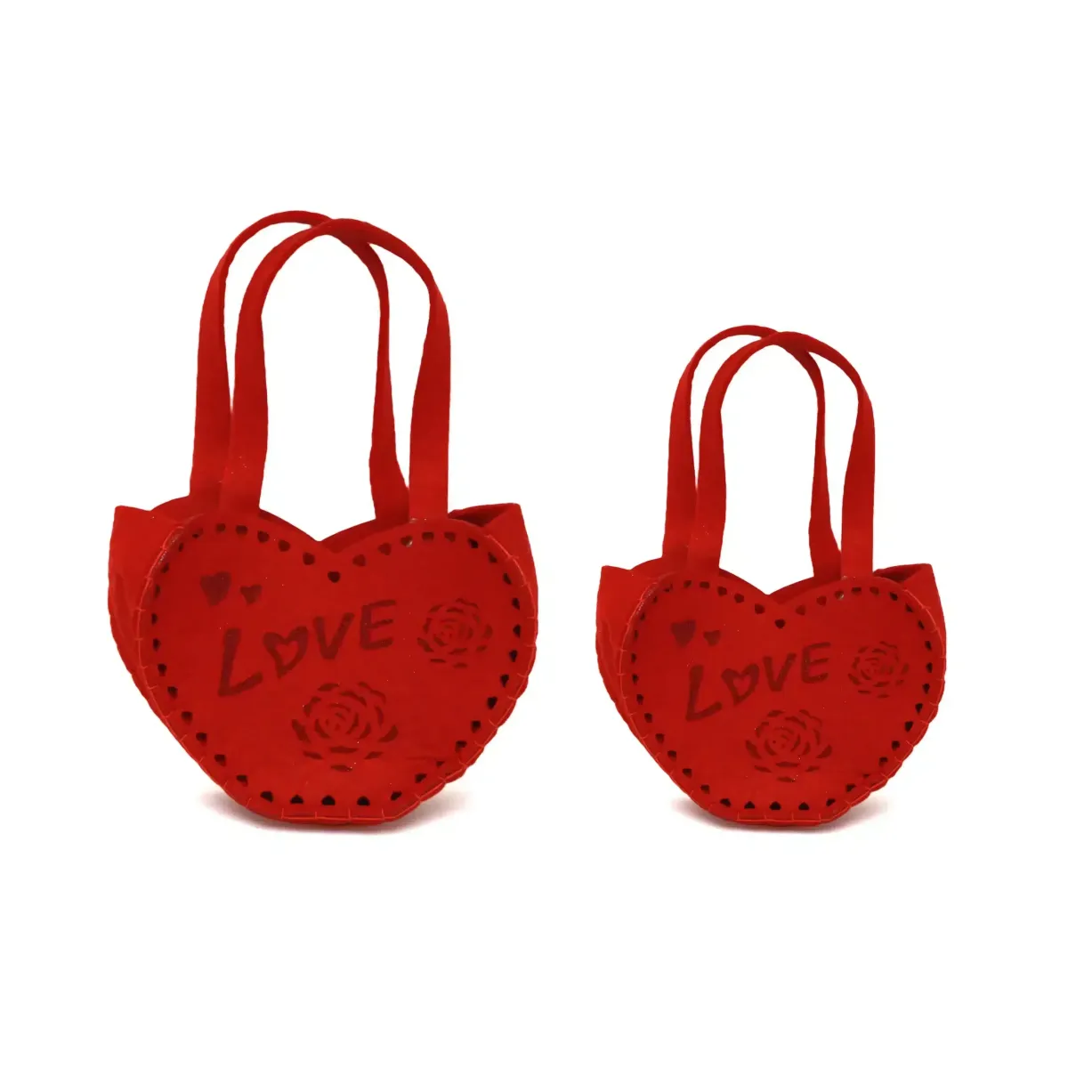 Red Felt Heart Shape Bag