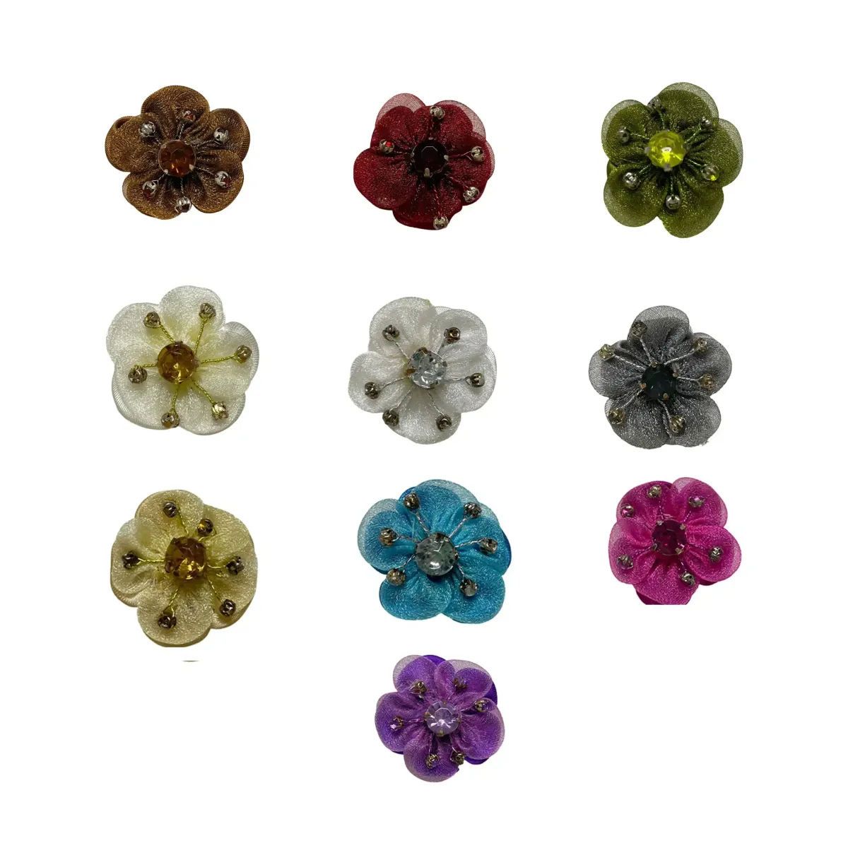 Shimmer Netting Jeweled Motif – Decorative Accent