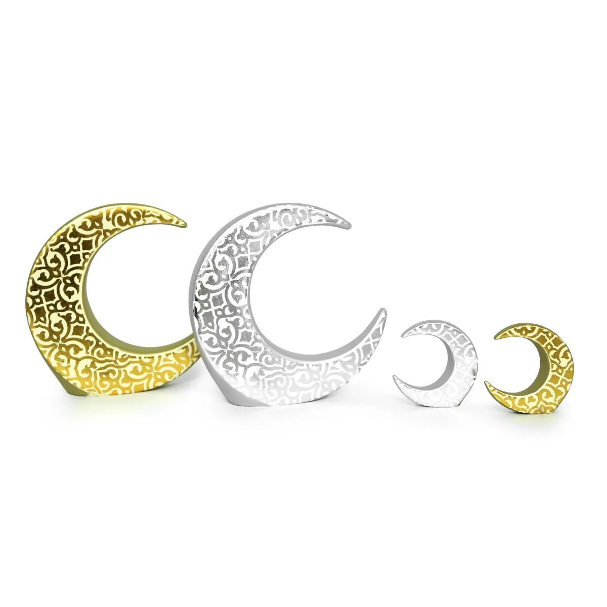 Patterned Crescent Moon Decoration – Elegant Islamic Home Accent for Ramadan & Spiritual Décor
