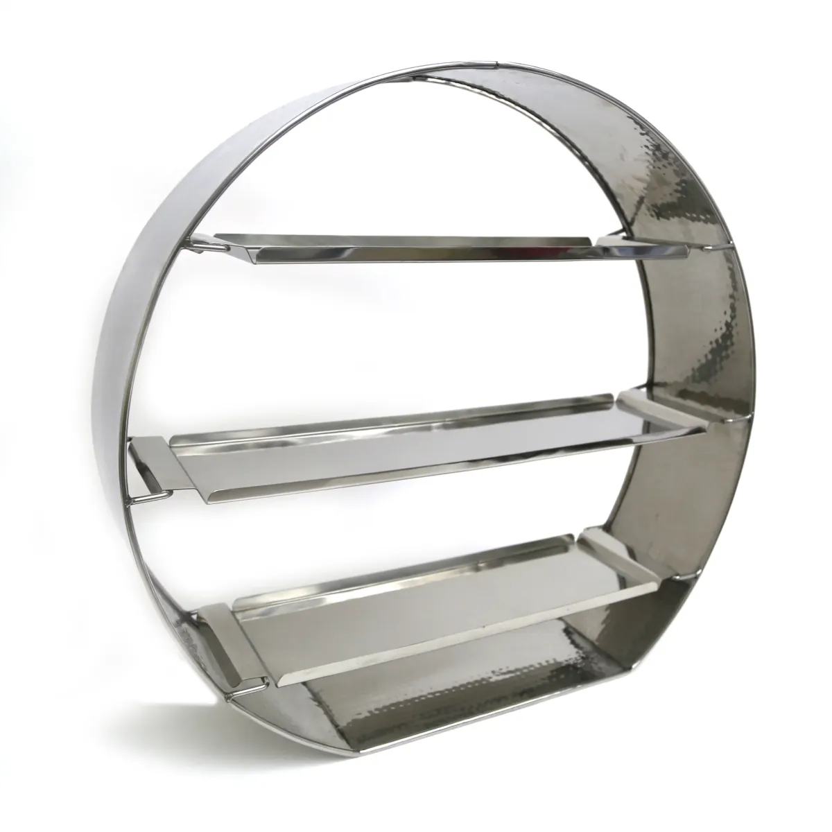 Three Levels Hammered Stainless Steel Cake Stand