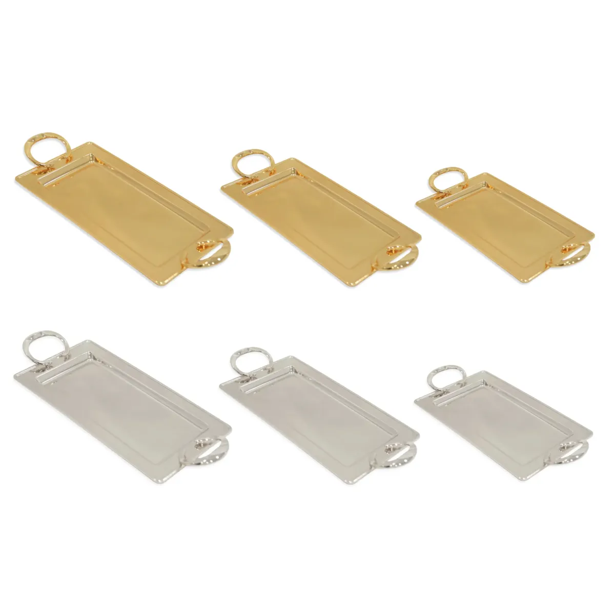 Gold Metal Tray with Handle