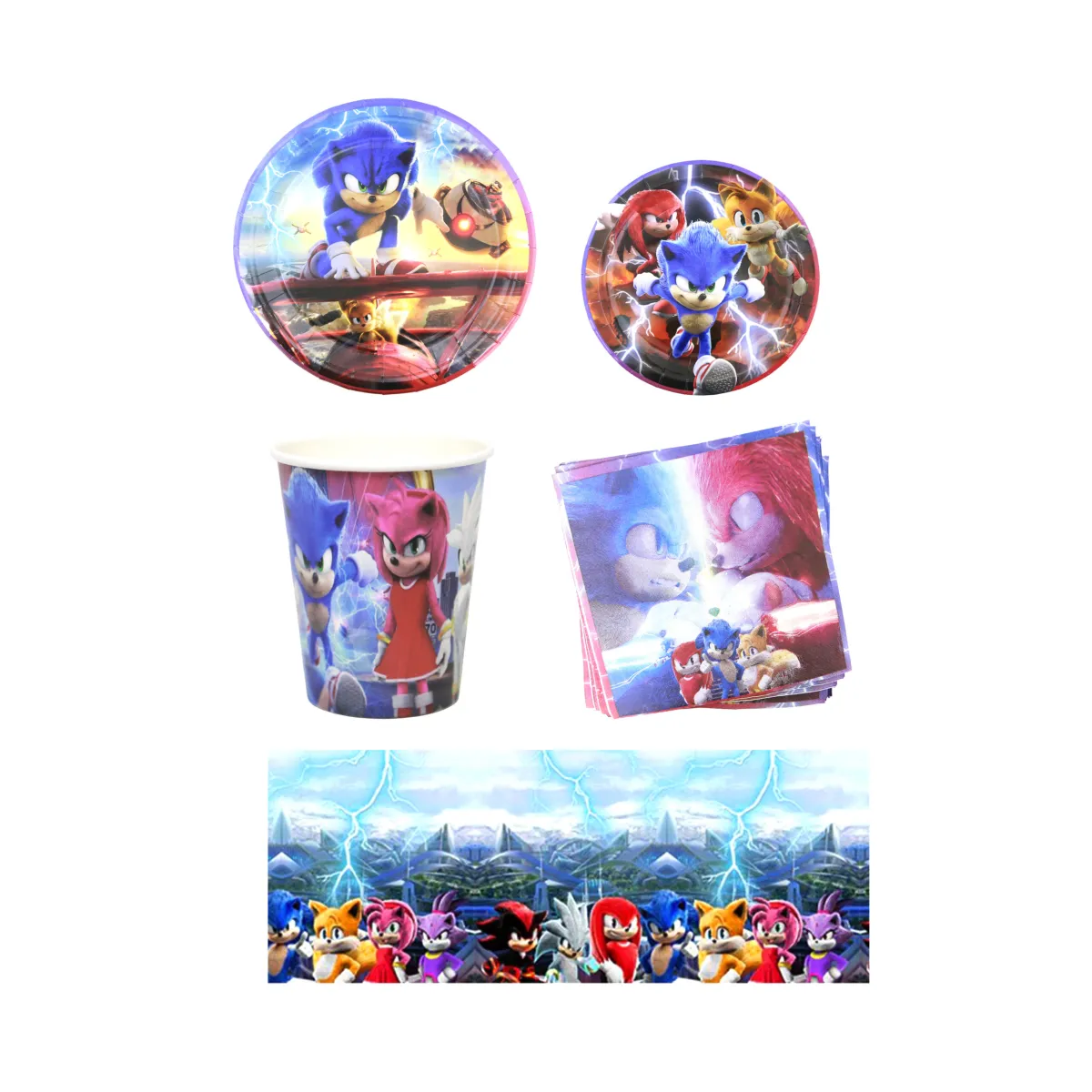 Sonic Cutlery Set – Kids Party Tableware Pack