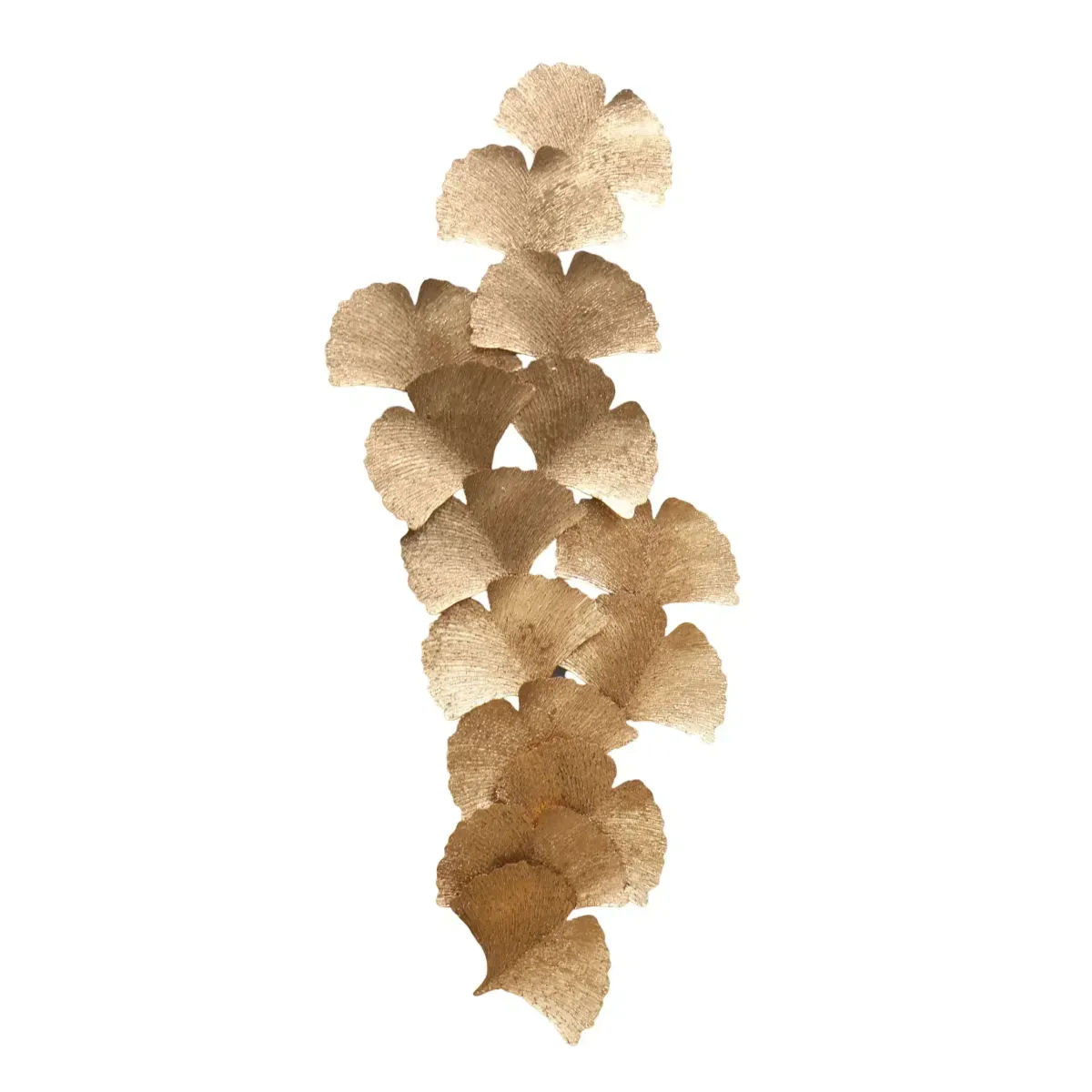 Golden Metal Ginkgo Leaves Wall Art