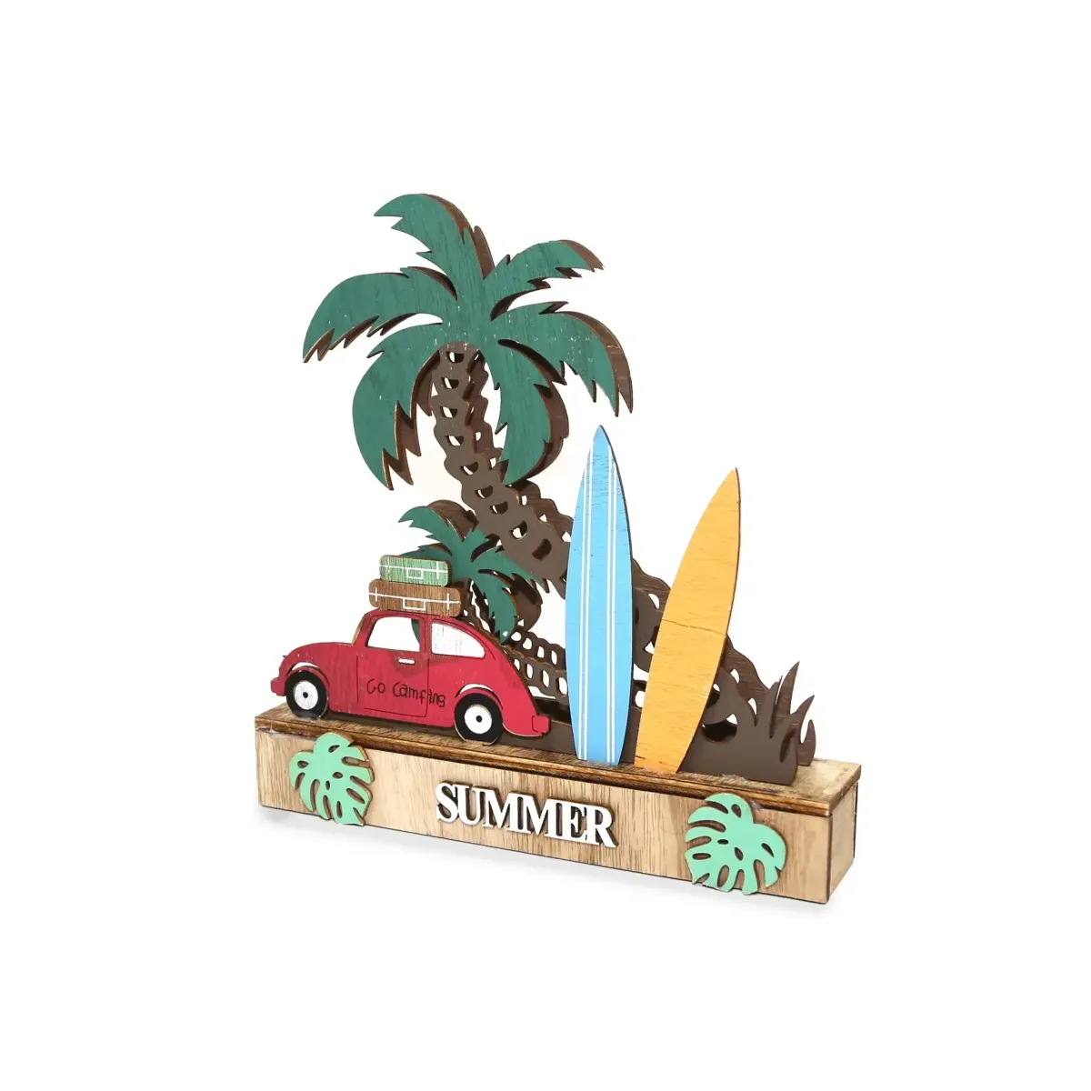 Led Stand Of Palm Trees & Surf Board & Beetle Car