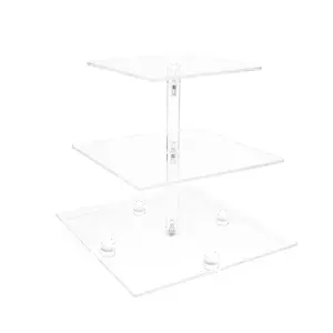 Square Plexi Cookies Stand 34cm Tall, 3-Tier Design