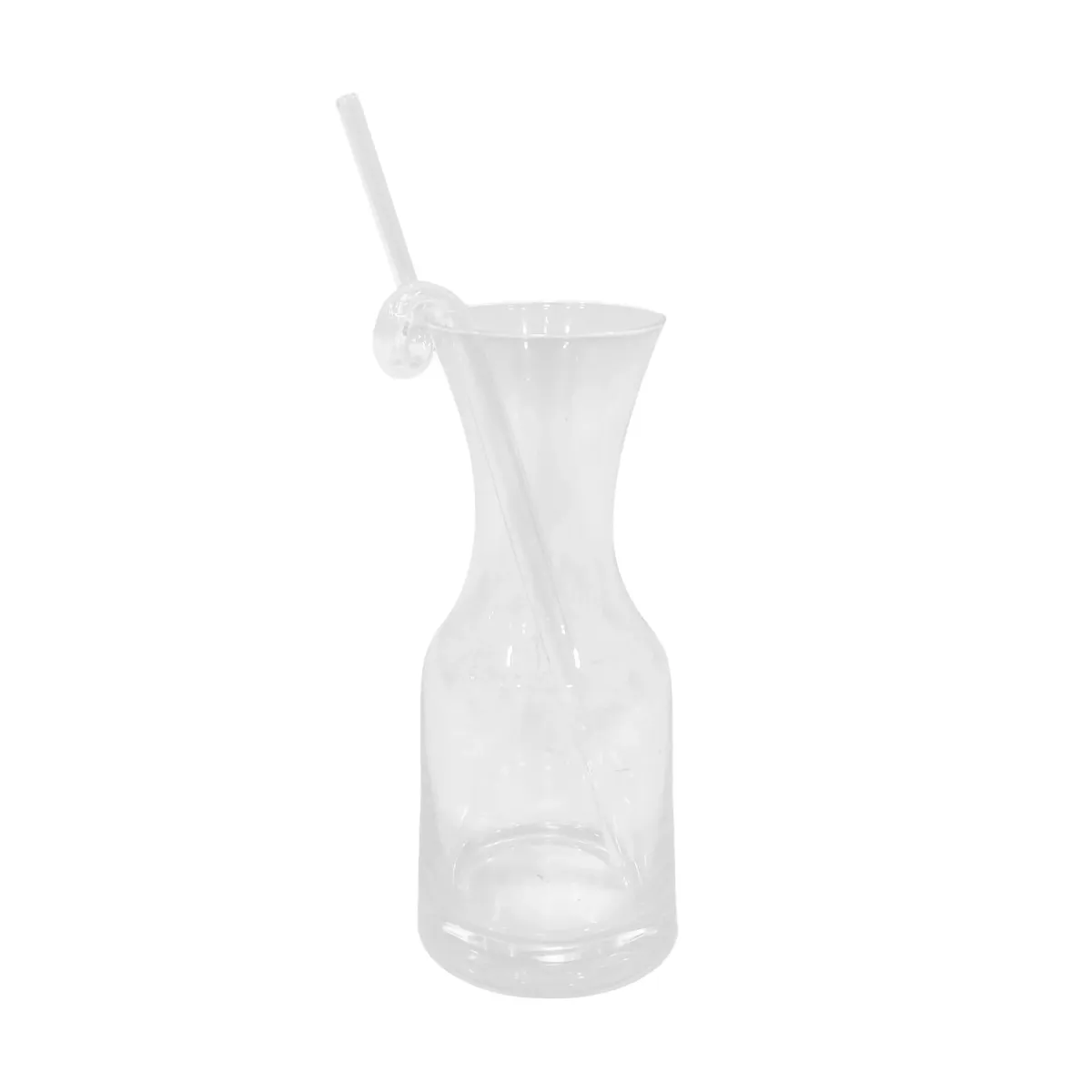 Clear Glass Jar with Straw