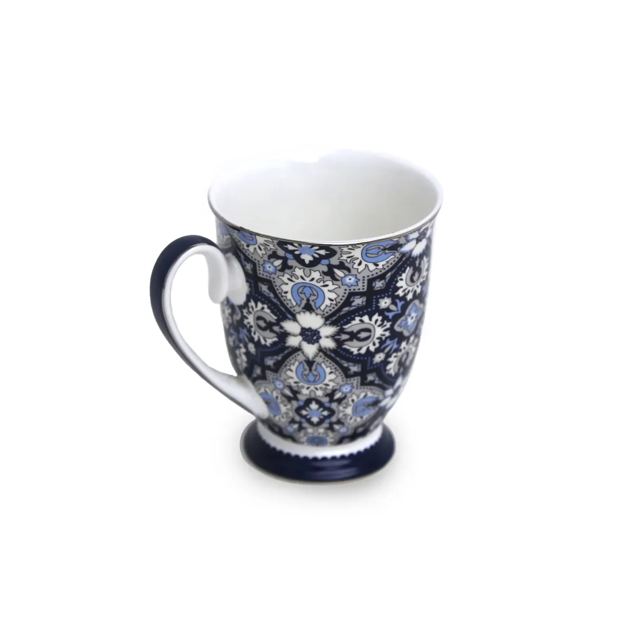 Blue Pattern Mug – Elegant Porcelain Tea & Coffee Cup