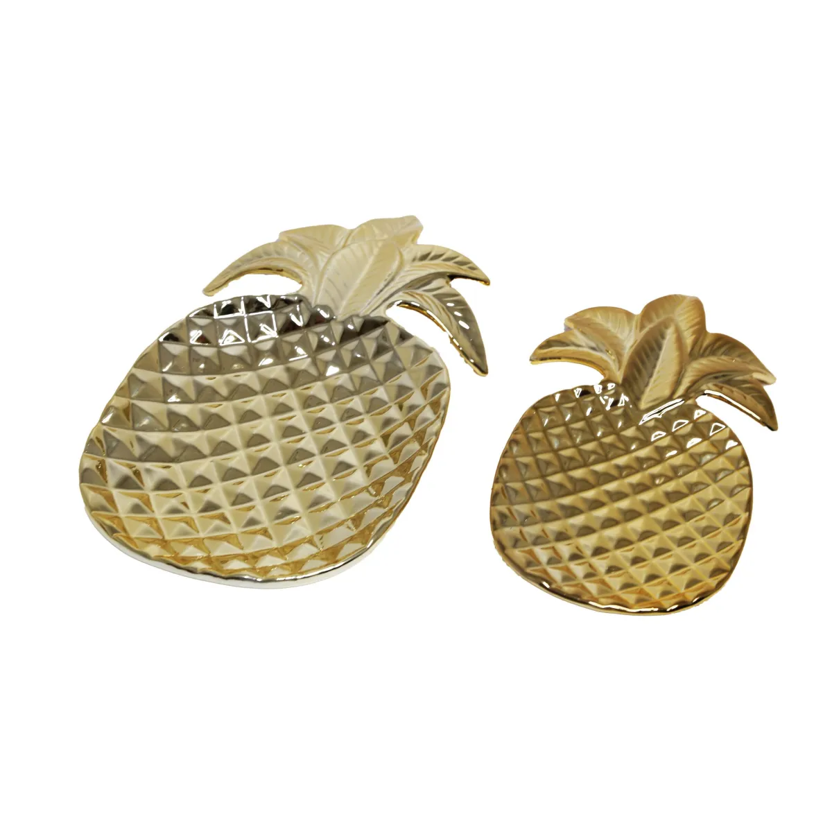 Golden Pineapple Ceramic Tray – Stylish Serving Dish