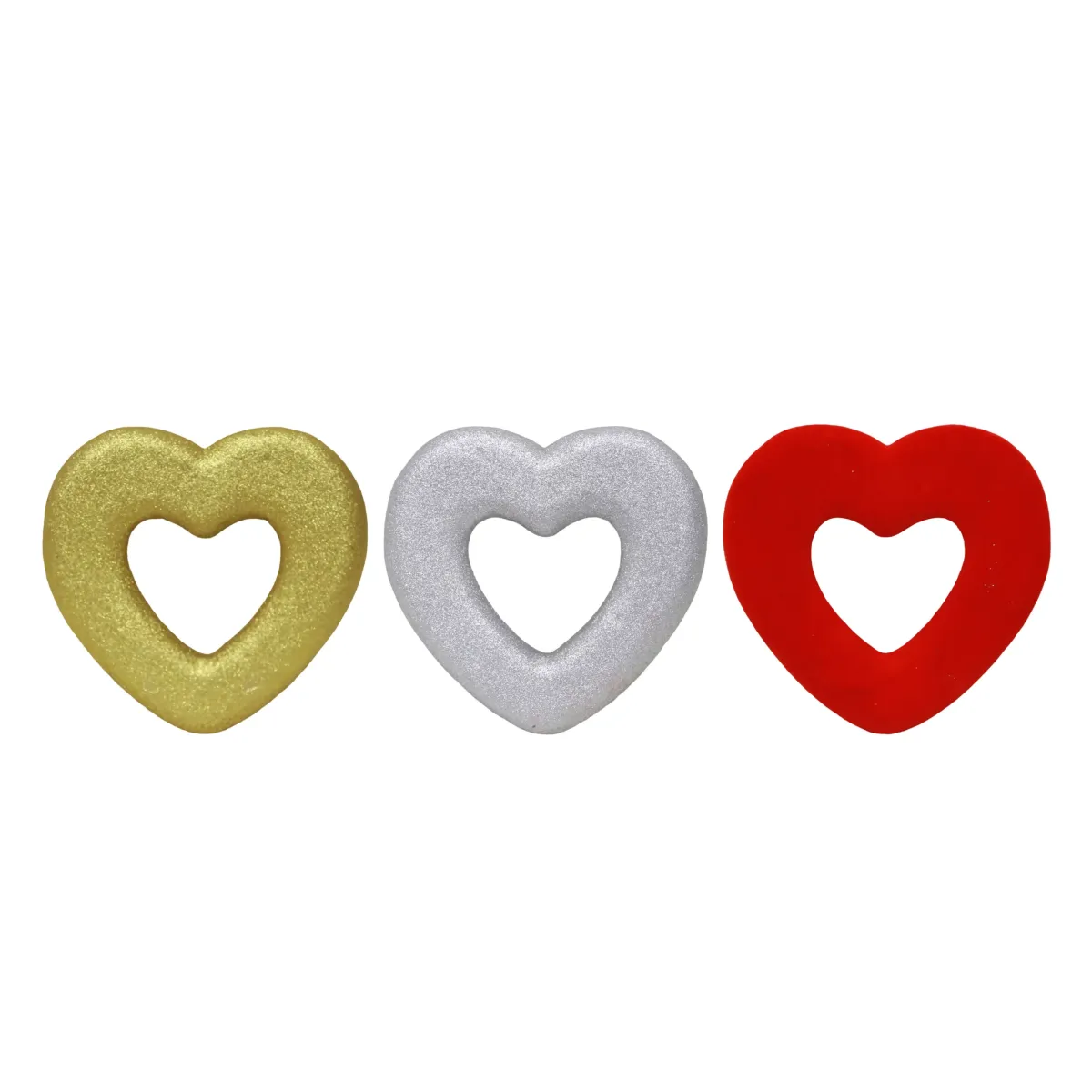 Glittered Empty Heart Foam Decoration – Add Sparkle with Open Affection!
