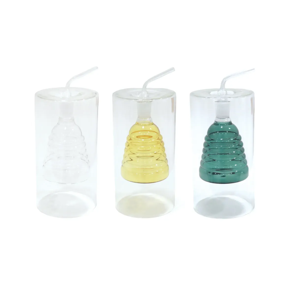 Ribbed Glass Oil Bottle – Transparent Kitchen Dispenser