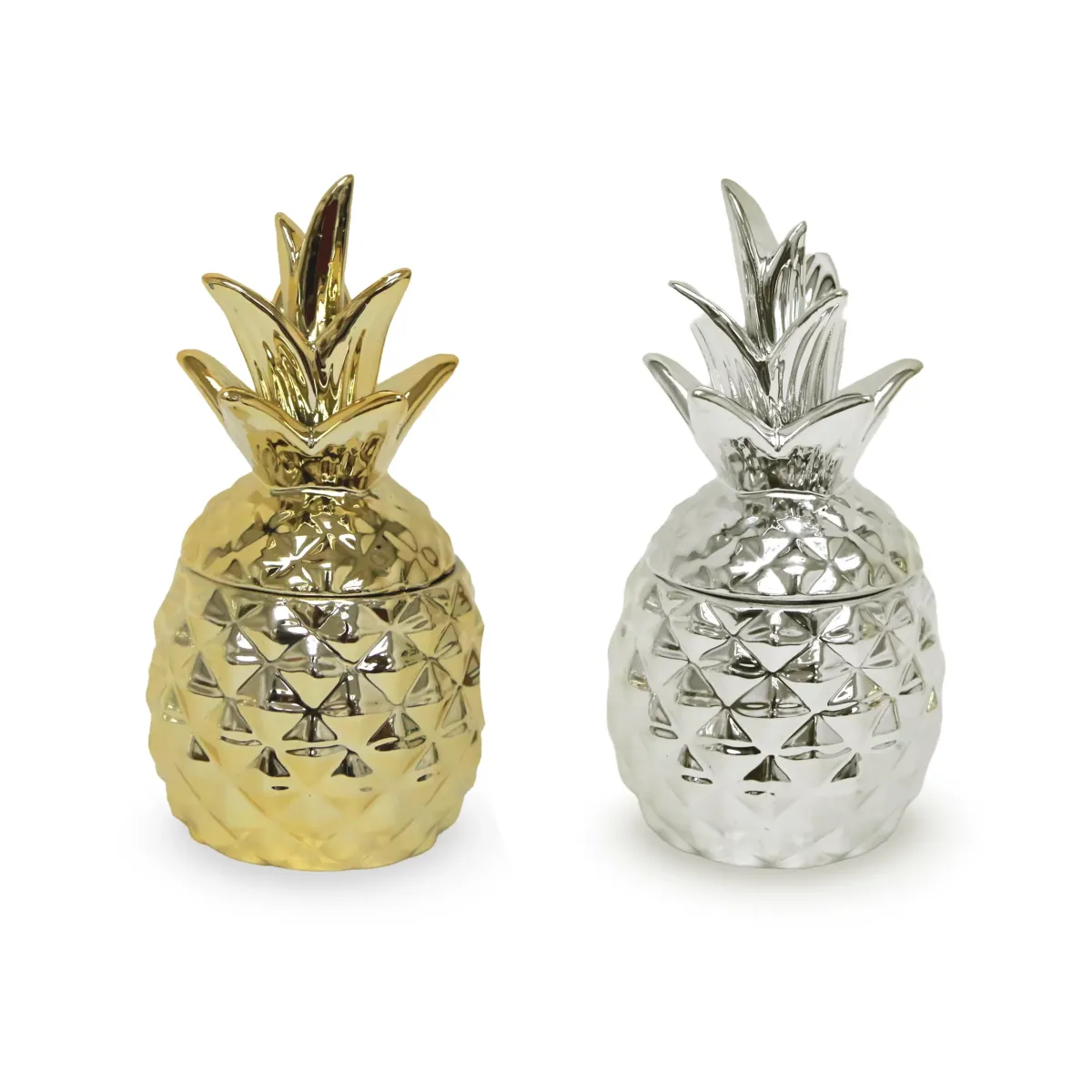 Gold Pineapple Ceramic Jar