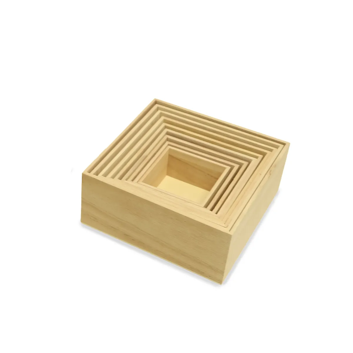 Square Plain Wooden Coverless Box