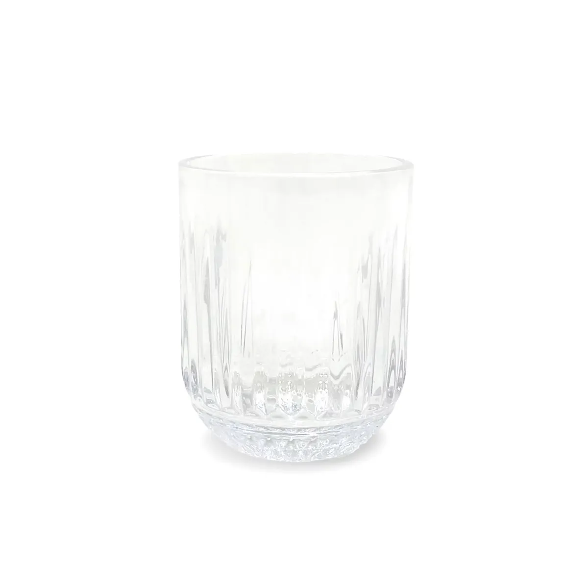 Clear Ribbed Pattern Tumbler Glass