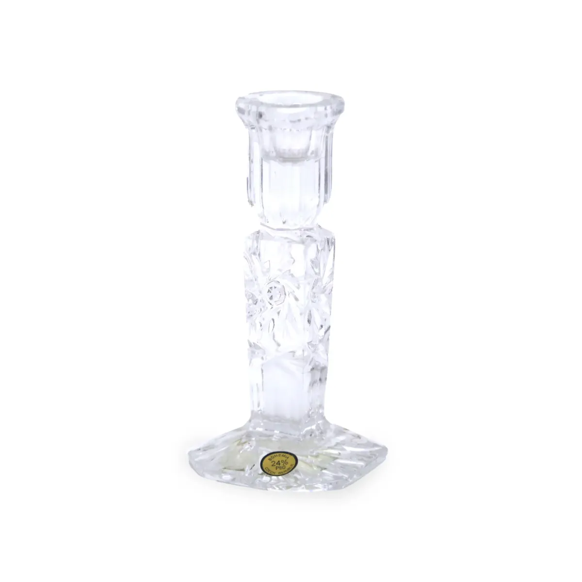Bohemia Crystal Candlestick Holder Transparent