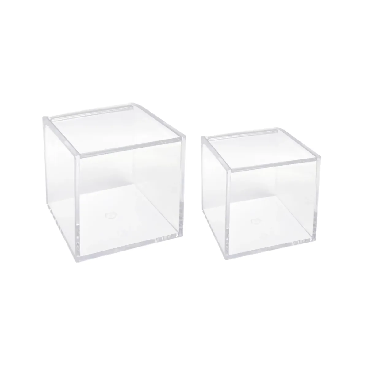 “Sleek Hinged Covered Cube Plexi Box
