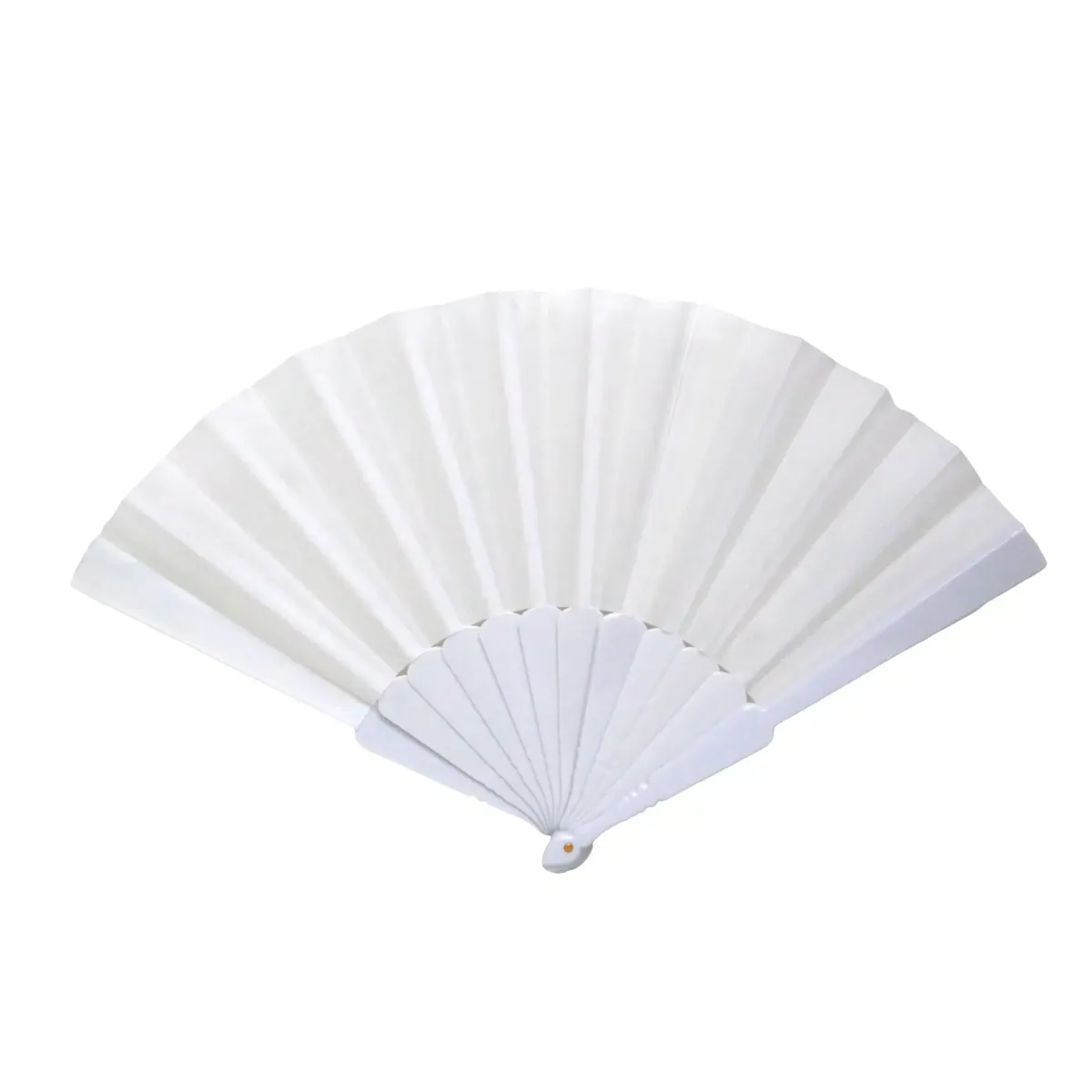 White Fabric Fan – Elegant Charm for Decor & Comfort!