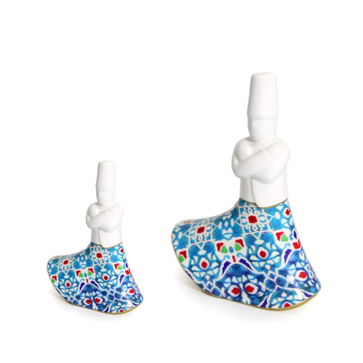 Ebru Cross Hand Dervish Dancer Ceramic Decorative – Freestanding Art Piece from the Enchanting Ramadan Collection