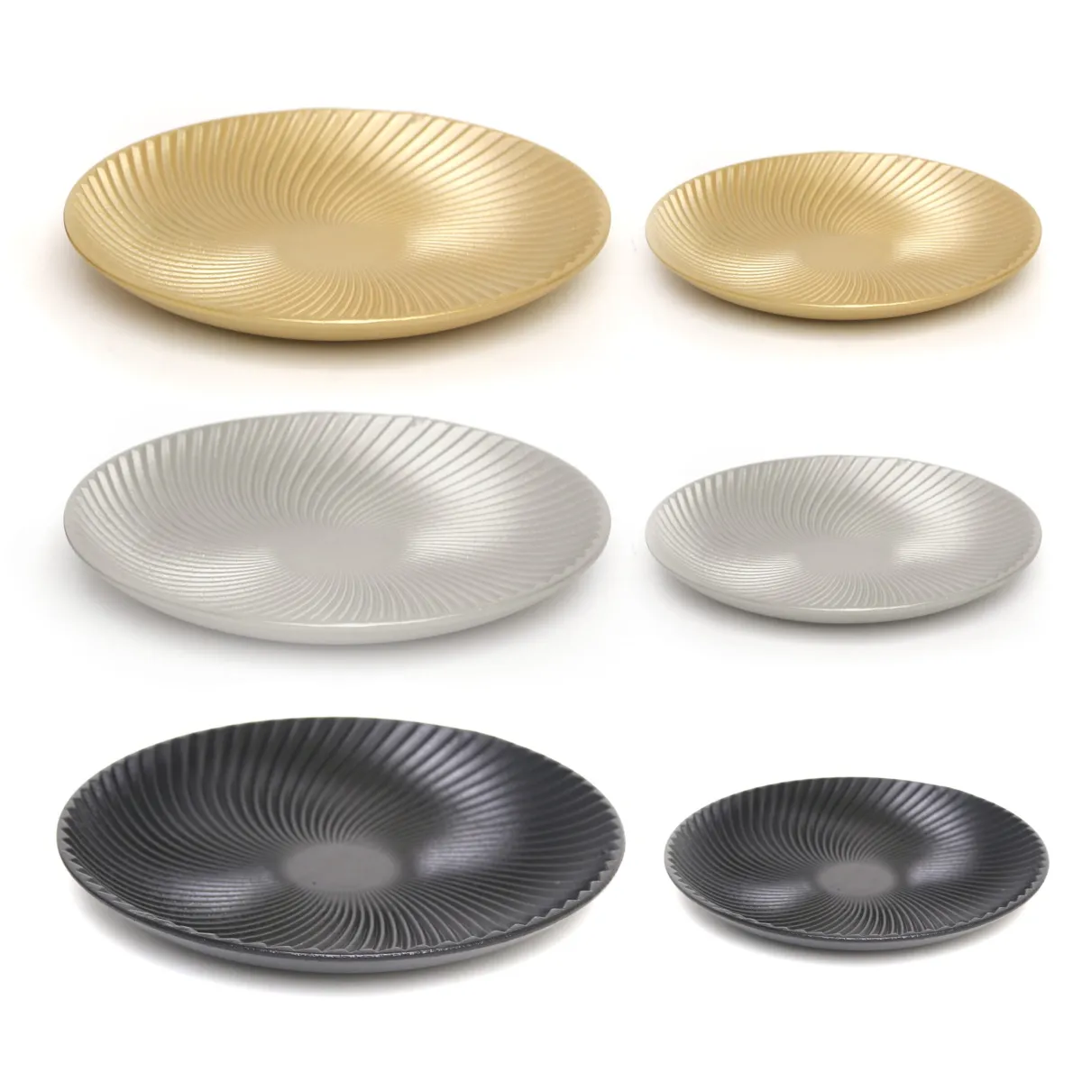 Round Ribbed Pattern Plate – Stylish Serving Dish