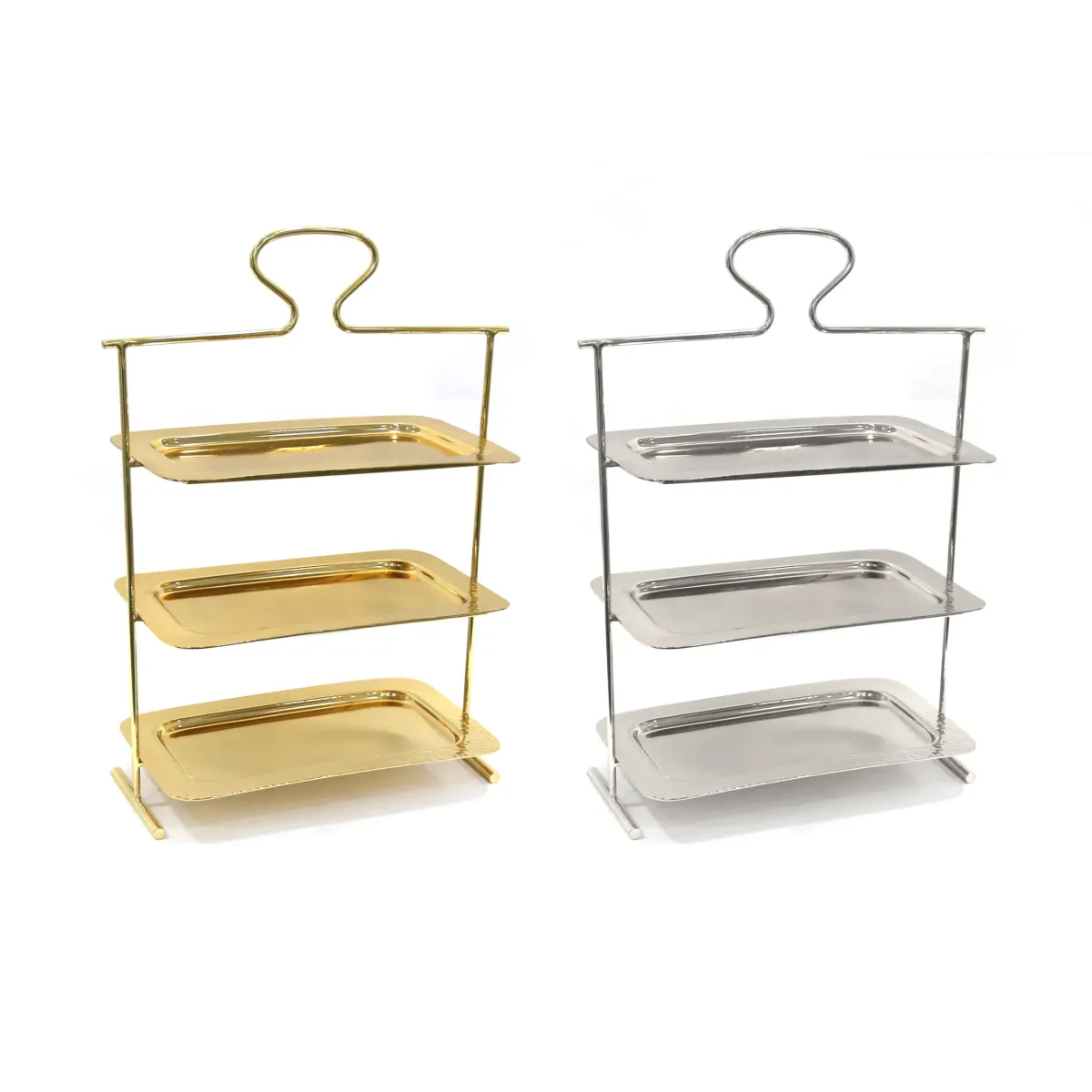 Three Tier Hammered Tray Stand
