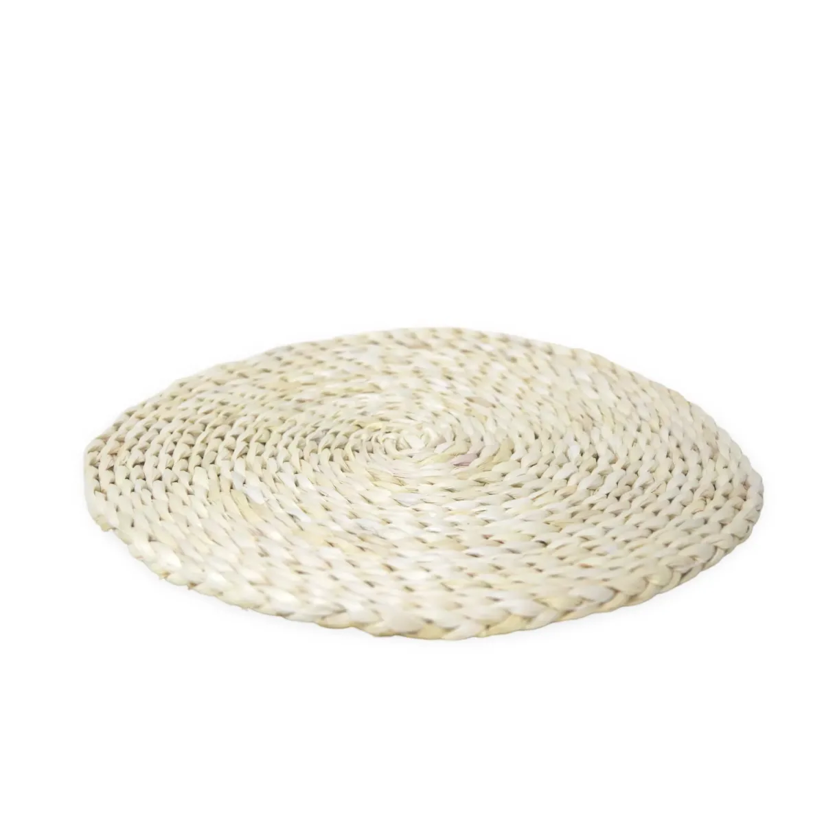 White Wooden Round Rattan Placement – Coastal Charm for Your Table!