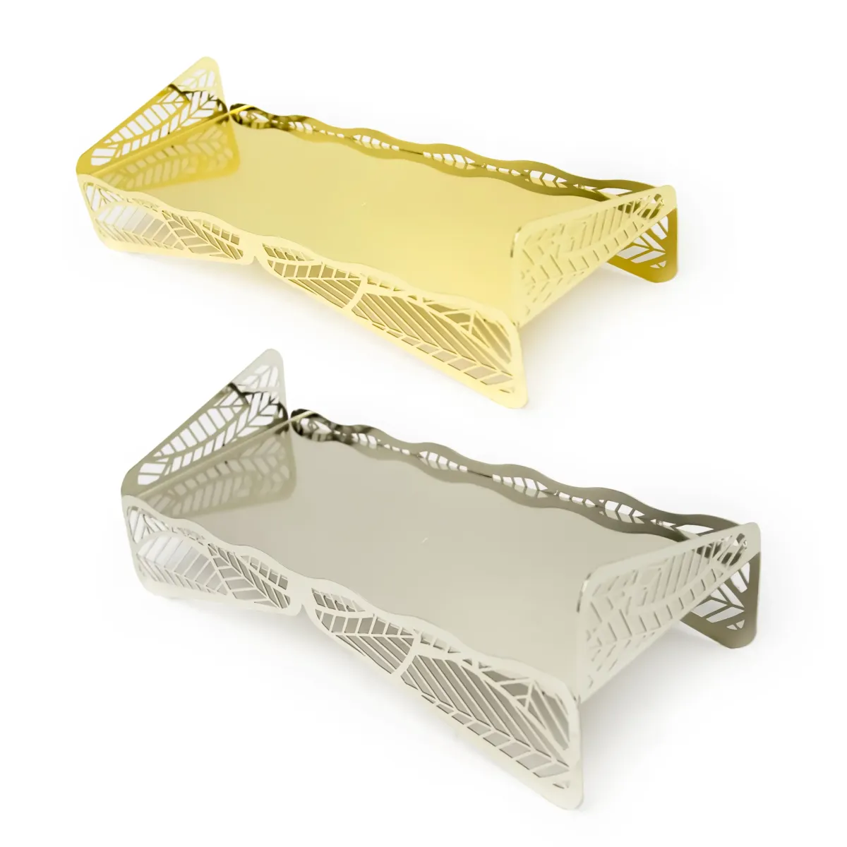 Leaves Design Rectangle Metal Tray