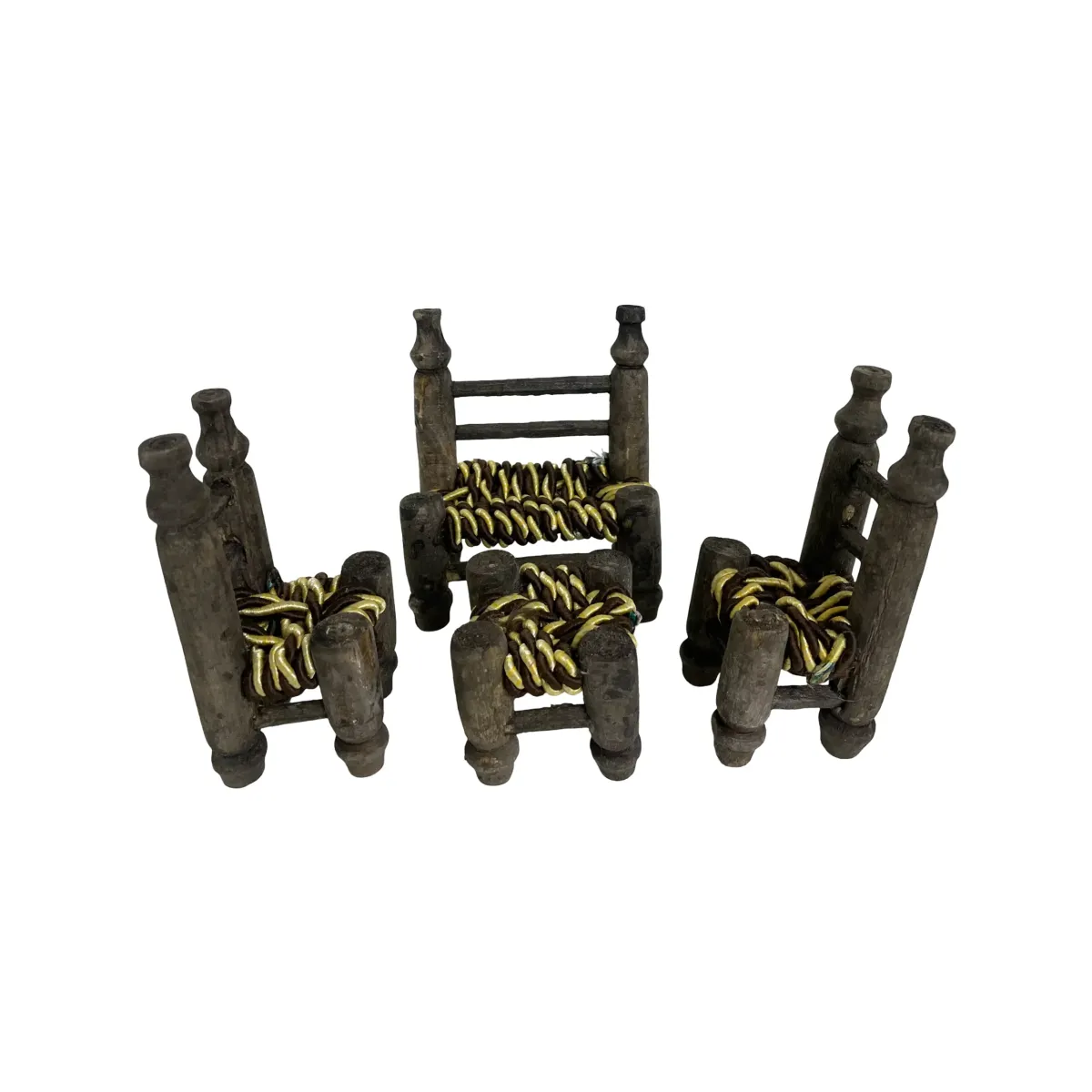 Ramadan Mini Chair Set – Yellow & Brown Decorative Accent
