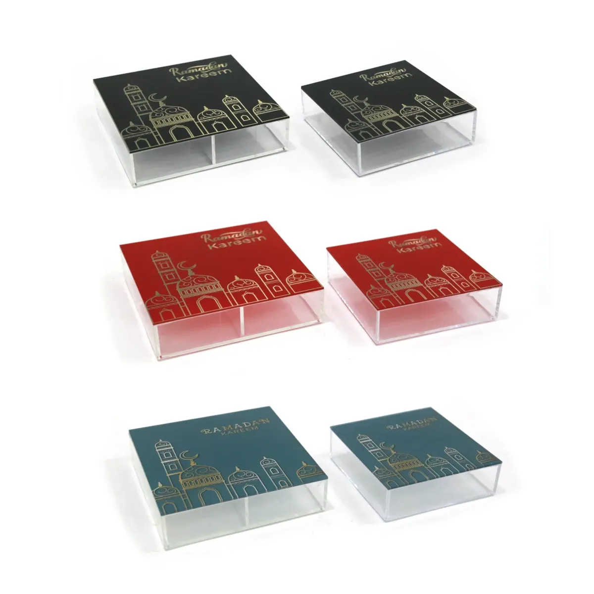 “Ramadan Kareem” Mosque Pattern Square Plexi Box – Exquisite Decoratives for Ramadan