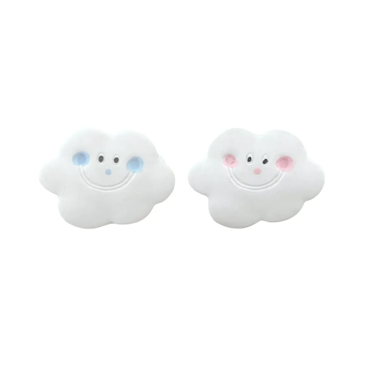 White Happy Cloud Resin Motif – Cute Decorative Decor