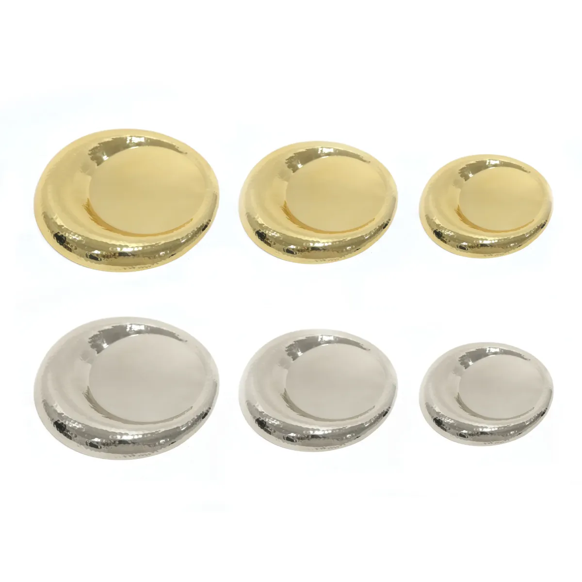 Set of 3 Hammered Moon Plates Decorative Serve