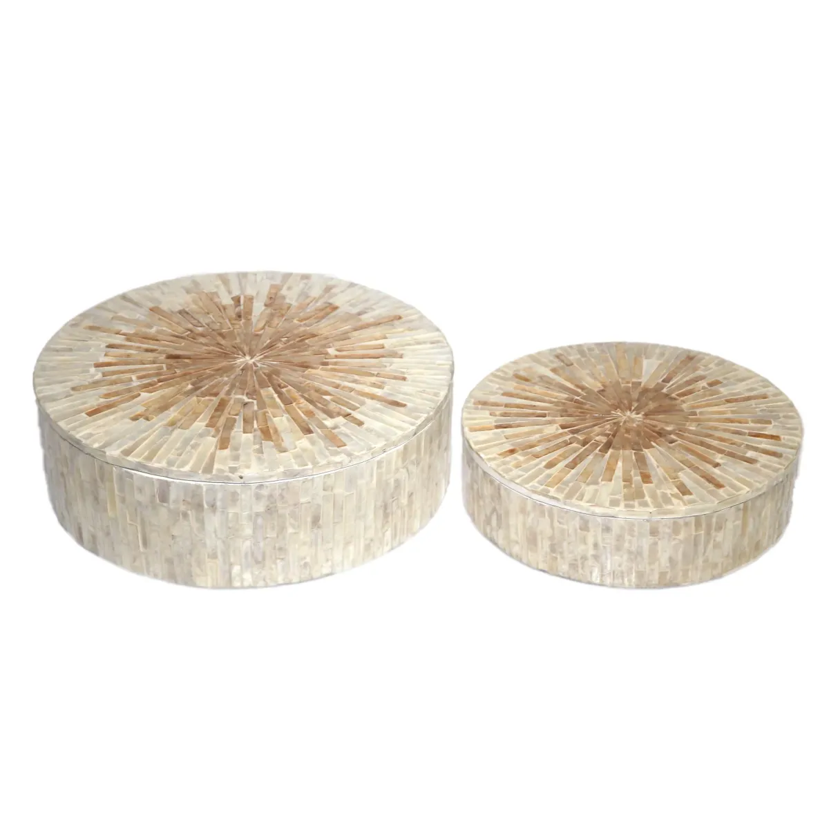 Beige Beam Design Round Box