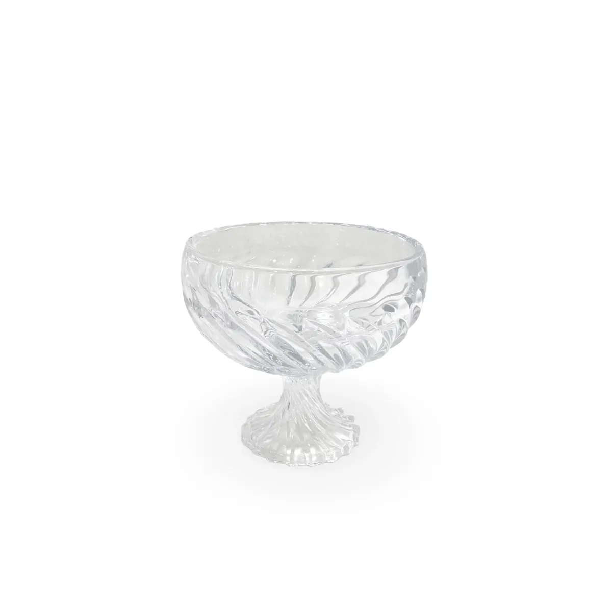 Clear Glass Fruit Bowl W/Base