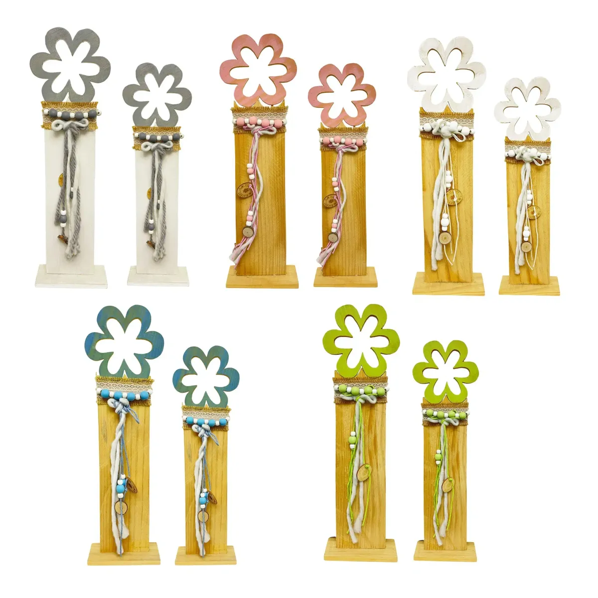 Flower Stand with Beads Ropes Decoration