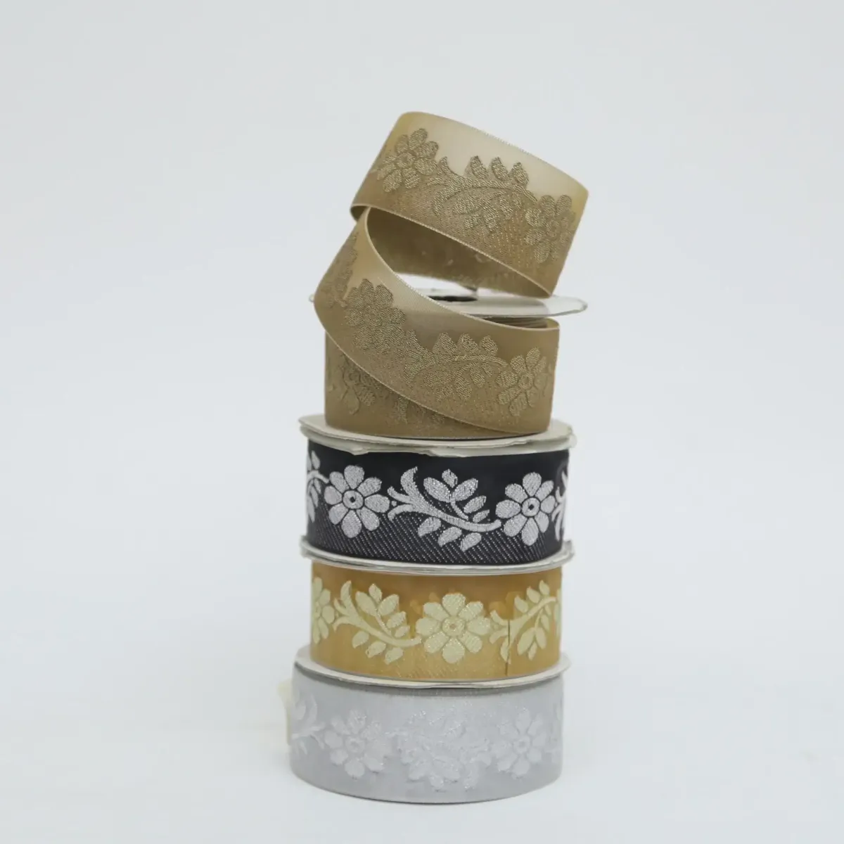 Big Flower Embroidered Voile Ribbon