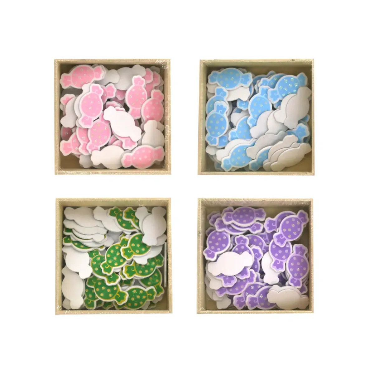 Candy Wooden Motif – 48‑Piece Pack (4 cm)