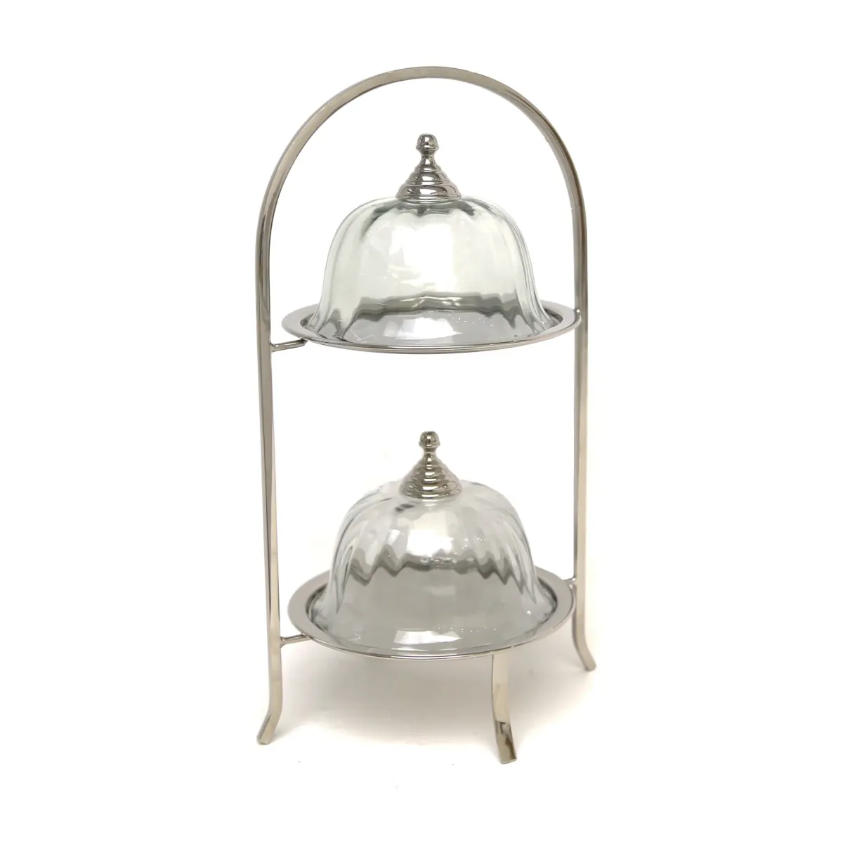 Two Glasses Dome On A Silver Stand