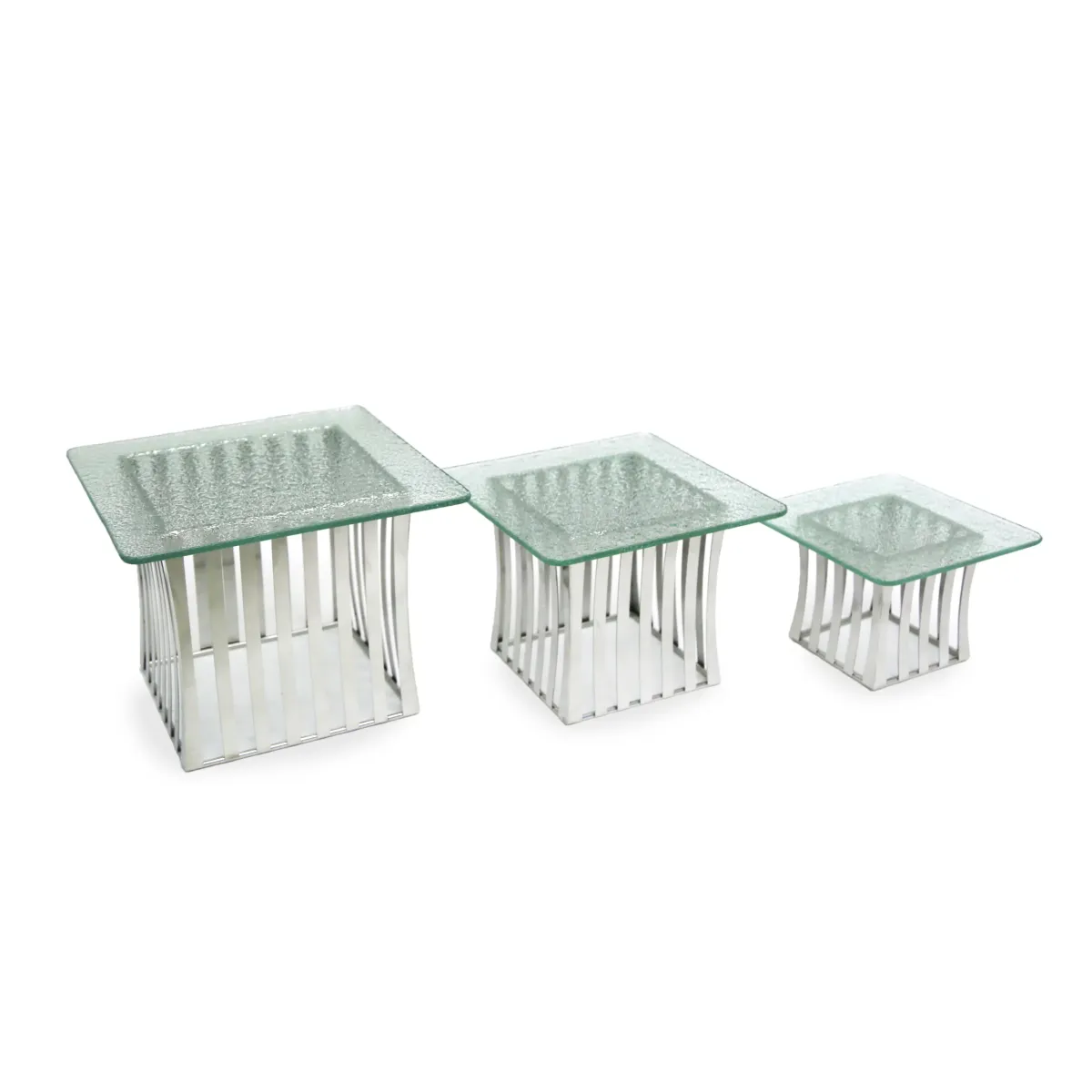 New Modern Square Luxury Glass Buffet Stand
