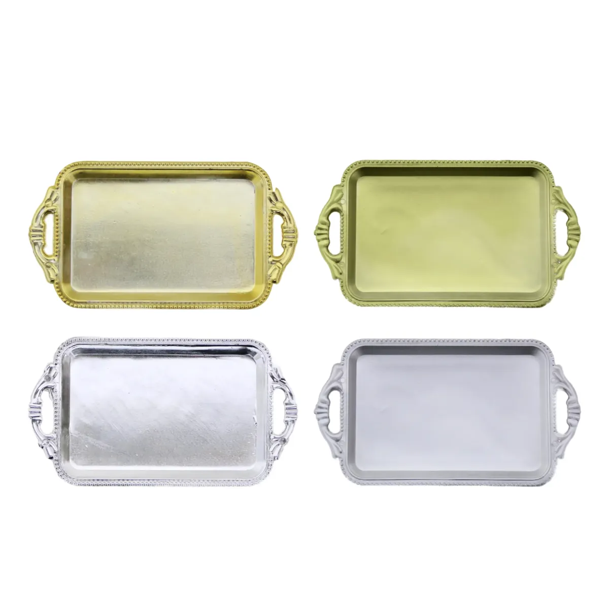 Mini Rectangle Metallic Tray – Stylish Organization for Small Treasures!