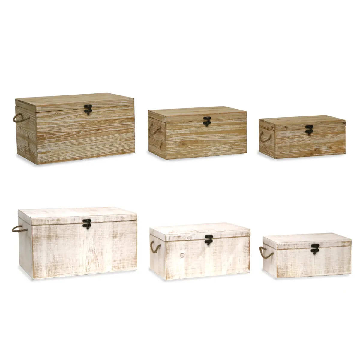 Wooden Box With Rope Handles