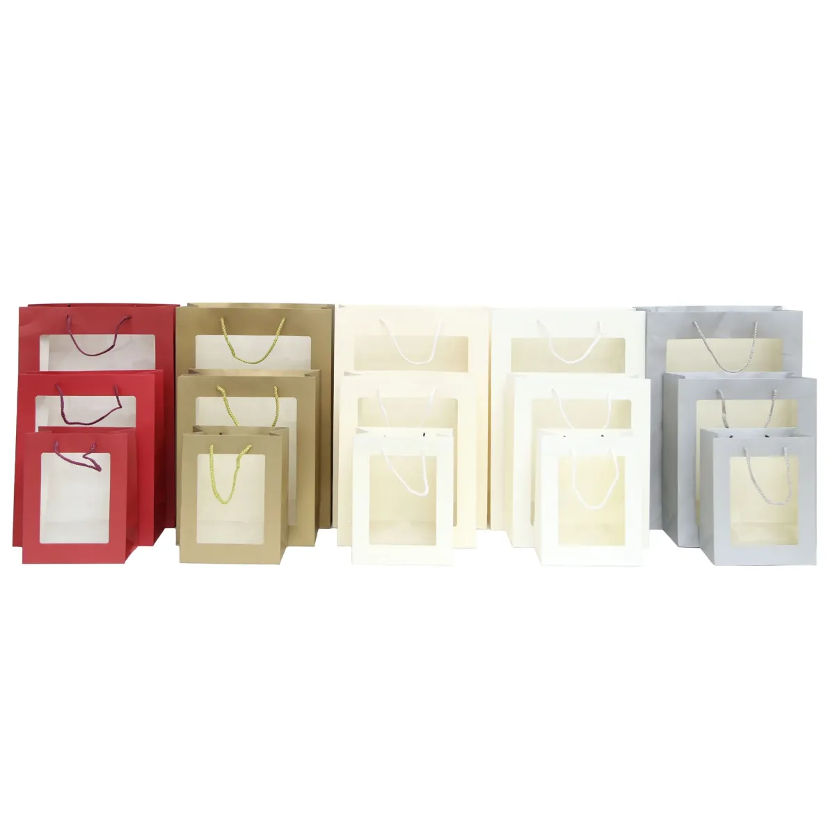 PVC Window Rope Handle Carton Bag