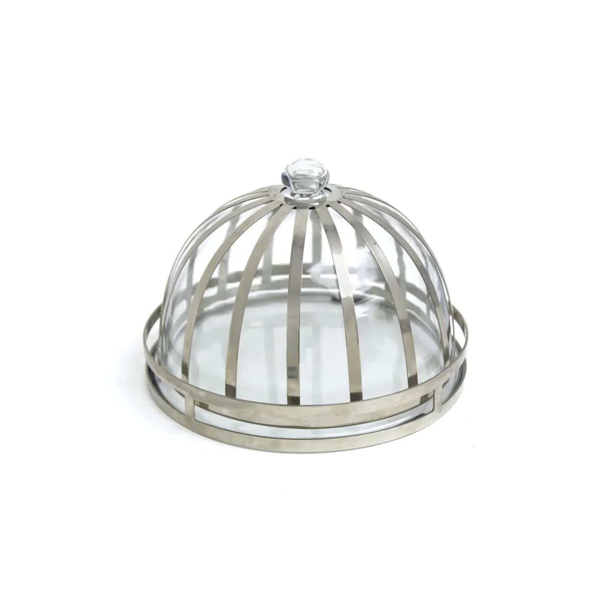 Silver Domed Stainless Steel Cake Stand
